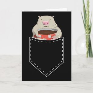 Lustige Murmeltier-in-der-Tasche-Tee Retro-Kaffee- Karte