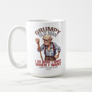Lustige mürrische alte Mann Kaffeetasse
