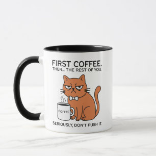 Lustige mürrische Katze Kaffeetasse