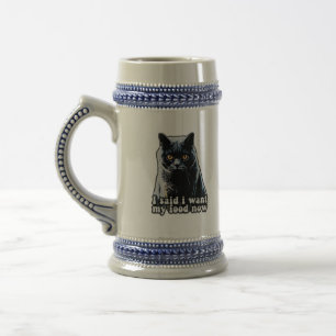 Lustige mürrische Katzen-Meme für Katzenbesitzer u Bierglas