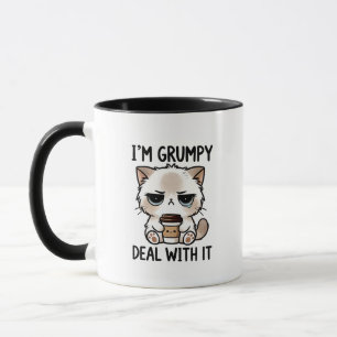 Lustige mürrische Katzen-Wortkunst Tasse