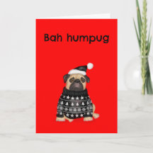 Lustige mürrische Mops-Weihnachtskarte