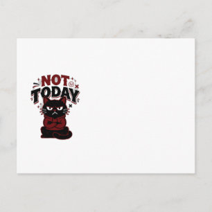 Lustige mürrische schwarze Katze Nicht heute Kaffe Postkarte