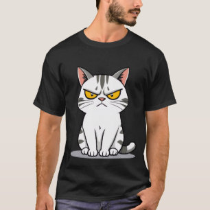 Lustige mürrische weiße Tabby-Katze, die starrt ✨� T-Shirt