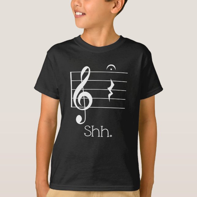 Lustige Musik-Shh ViertelErholung und T-Shirt (Vorderseite)