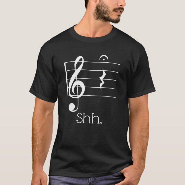 Lustige Musik-Shh ViertelErholung und T-Shirt (Vorderseite)