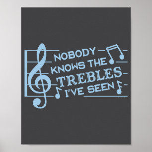 Lustige Musiker Treble-Witz Wortspiel Musiklehrer Poster