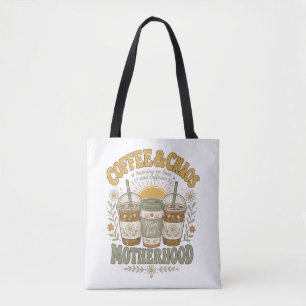 Lustige Mutter Kaffee Florale Illustration Tasche