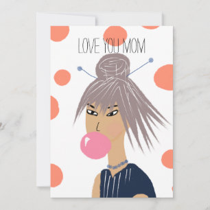 Lustige Muttertags-Bonbon-Poppende Mama Karte