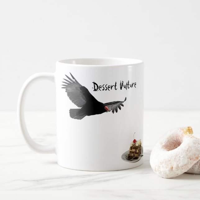 Lustige Nachtisch-Geier-Tasse mit Kaffeetasse (Mit Donut)