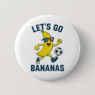 Lustige Nana Fußball Cartoon Tritt Ll USA-Flagge G Button
