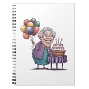 Lustige Nana-Geburtstagsfeier-Ballon-Kunst Notizblock