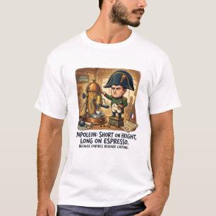Lustige Napoleon-Kaffee-Karrikatur - Klein auf Höh T-Shirt