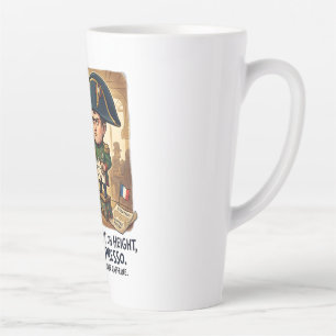 Lustige Napoleon-Kaffee-Karrikatur - Klein geraten Milchtasse