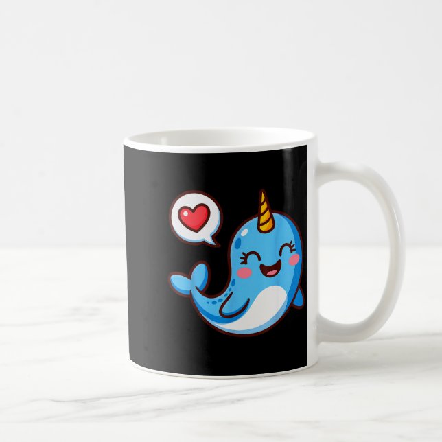 Lustige Narwal-Kunst für Männer Frauen Kinder Narw Kaffeetasse (Rechts)