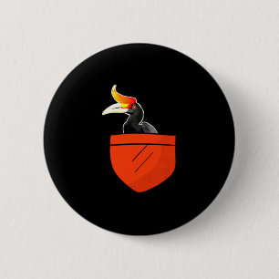 Lustige Nashorn-Vogel-Design-Performance  Button