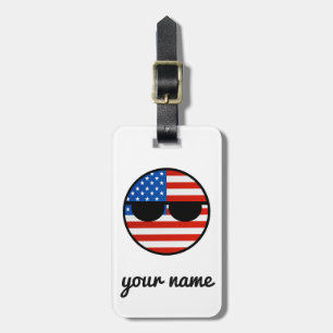 Lustige neigende Geeky USA Countryball Gepäckanhänger