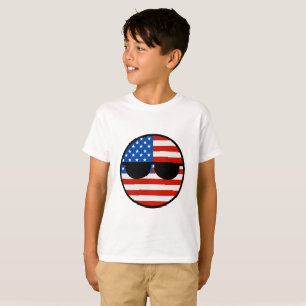 Lustige neigende Geeky USA Countryball T-Shirt