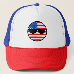 Lustige neigende Geeky USA Countryball Truckerkappe