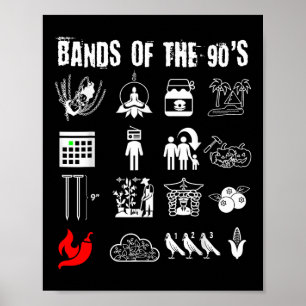 Lustige nerdige ikonische Alternative Rockbands de Poster