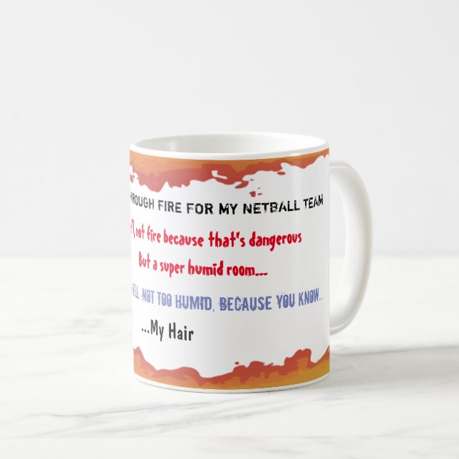 Lustige Netball-Team-Zitat-Kaffee-Tasse Kaffeetasse (VorderseiteRechts)