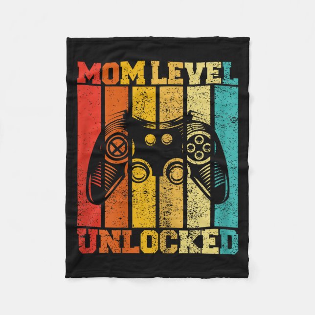 Lustige neue Mutterstufe freigeschaltet Gaming Sch Fleecedecke (Vorderseite)