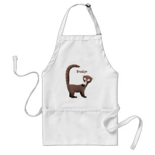 Lustige neugierige Coati-Karikaturillustration  Schürze