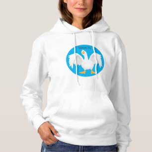 Lustige neugierige Hausgans Cartoon-Illustration Hoodie