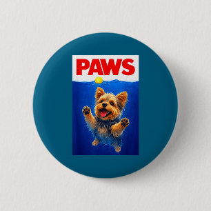 Lustige Neuheit Pfoten Yorkshire Terrier Hund Button