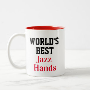 Lustige Neuheit WELT BESTE JAZZ-HÄNDE Zweifarbige Tasse