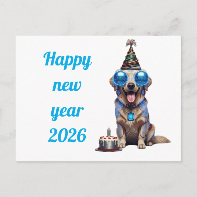 Lustige Neujahrskarte Postkarte (Vorderseite)