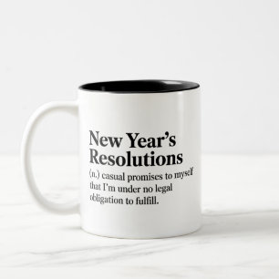 Lustige Neujahrsvorsätze Sarkastisches Neues Jahr Zweifarbige Tasse
