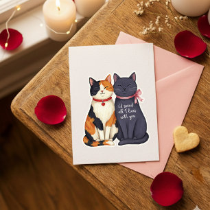 Lustige Neun Leben Katzen Valentinsliebeskarte Feiertagskarte
