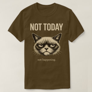 Lustige Nicht Heute Katze Minimalistische Sarkasti T-Shirt