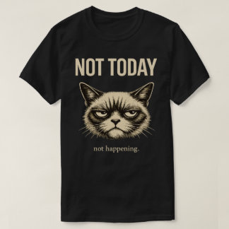 Lustige Nicht Heute Katze Minimalistische Sarkasti T-Shirt