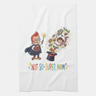 Lustige Nicht-so-super-Mama-Magie-Cartoon Geschirrtuch