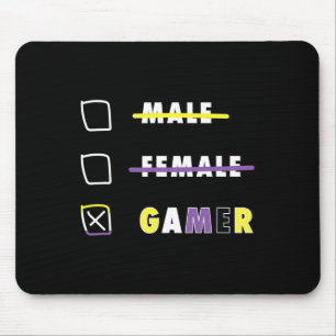 Lustige nichtbinäre Männer-Gamer-En Mousepad