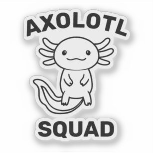 Lustige niedliche Axolotl-Truppe Party editierbar Aufkleber