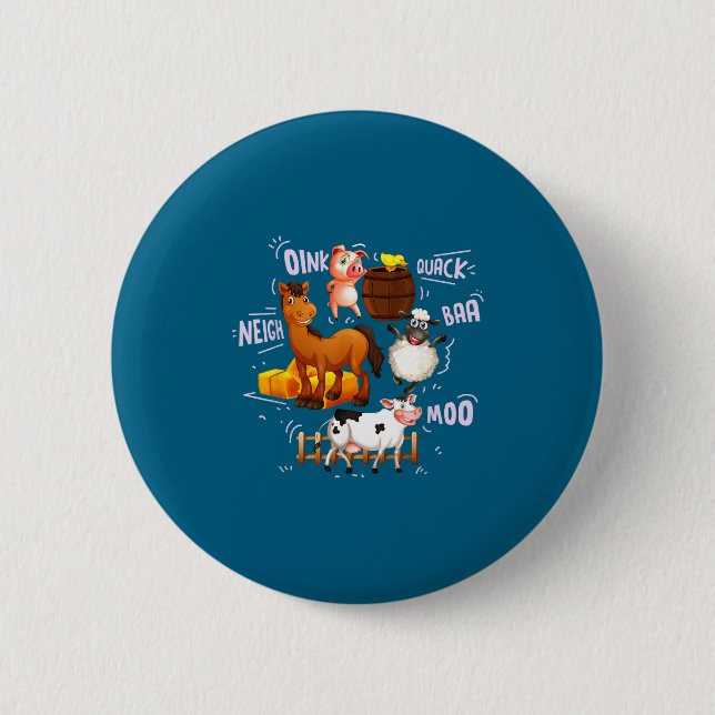 Lustige niedliche Bauernhoftiergeräusche Button (Vorderseite)