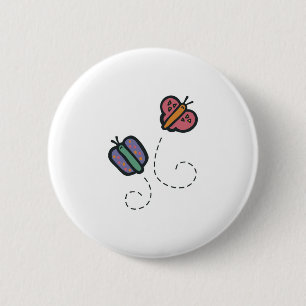 lustige niedliche Cartoon-Schmetterlinge Button