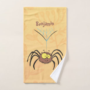 Lustige niedliche flauschige Spinne Cartoon Badhandtuch Set