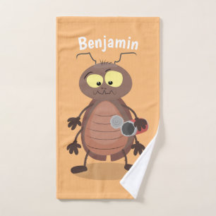 Lustige niedliche Kakerlaken-Cartoonfigur Badhandtuch Set