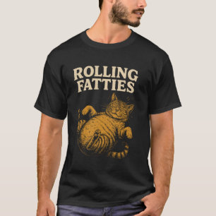 Lustige Niedliche Katze Rollende Dickwanst Katzenb T-Shirt