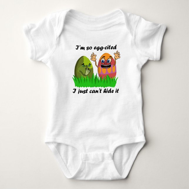 Lustige niedliche Osterei-KinderCartoon-Ei-Jagd Baby Strampler (Vorderseite)