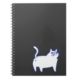 Lustige niedliche weiße Katzen-Doodle-Figur Notizblock