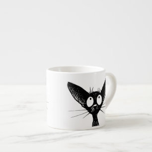 Lustige niedliche wenig schwarze Katzen-Kunst Espressotasse