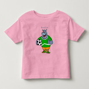 Lustige Nilpferd-Fußballspieler-Cartoon-Illustrati Kleinkind T-shirt