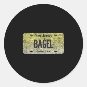 Lustige Nj State Vanity Nummernschild Bagel Runder Aufkleber