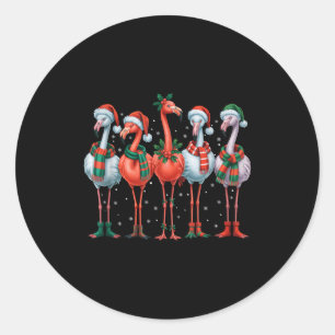 Lustige Nk Flamingos Frohe Weihnachtsbaum Xmas Sch Runder Aufkleber