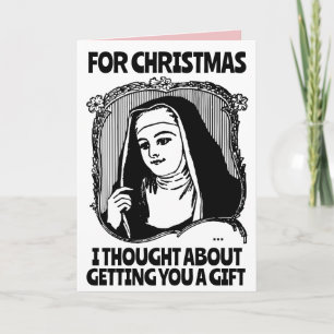 LUSTIGE NONNE KATHOLISCHES WEIHNACHTS-GRUßKARTE KARTE
